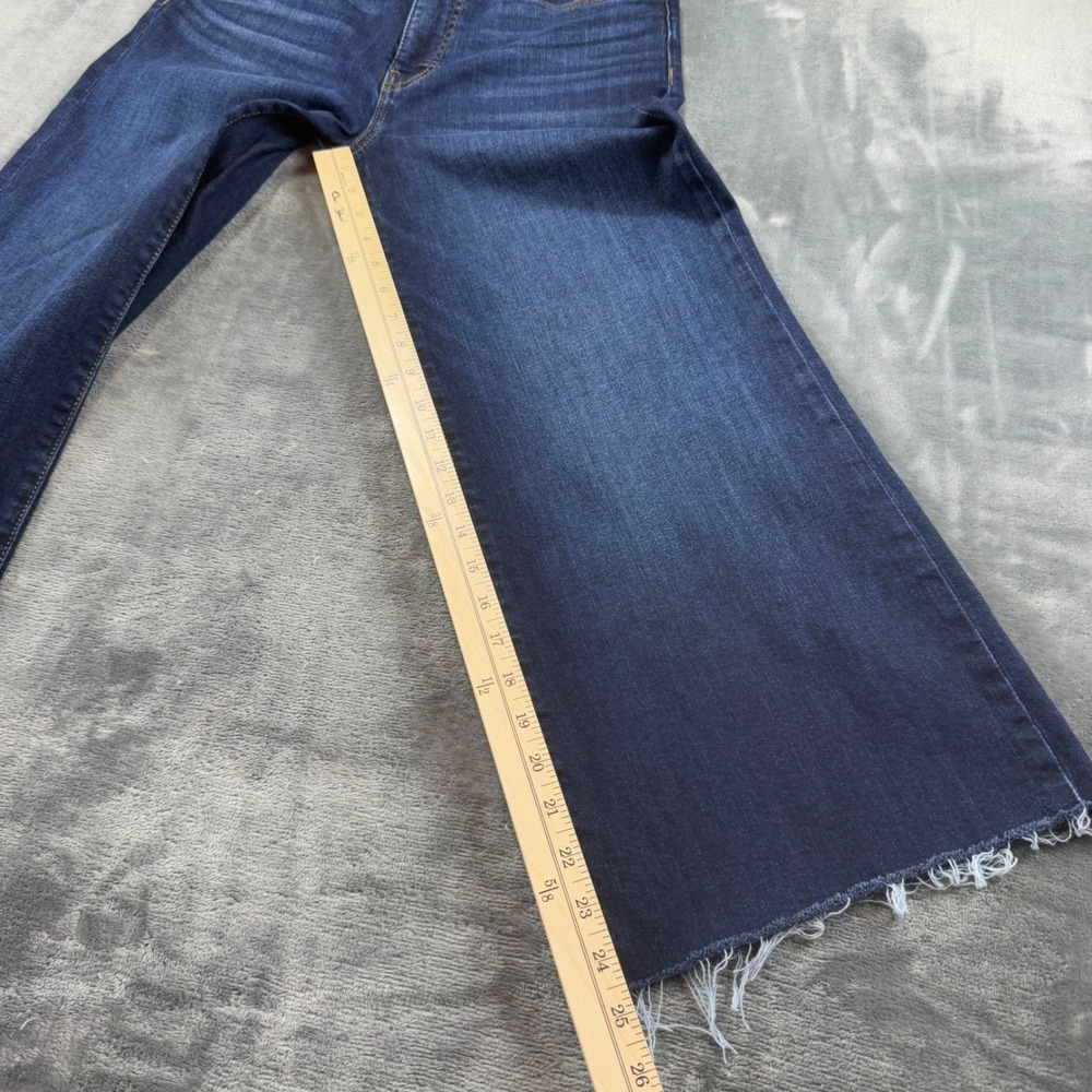 KUT from the Kloth Meg Fab Ab Wide Leg Jeans Dark Wash Raw Hem 2P - Picture 8 of 11